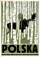 Plakat POLSKA z łosiem (proj. Ryszard Kaja)