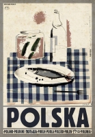 Plakat POLSKA - WÓDKA,ŚLEDŹ (proj. Ryszard Kaja)