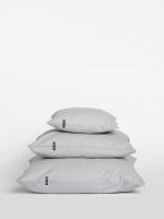 2 x Poszewka na poduszkę HOP DESIGN – czysta bawełna splot płócienny – kolor jasny szary (różne rozmiary)