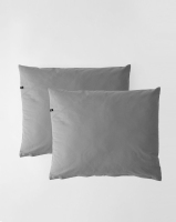 2 x Poszewka na poduszkę HOP DESIGN – czysta bawełna splot płócienny – kolor ciemny szary (różne rozmiary)